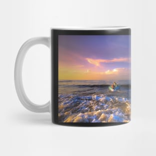 TWO FISHERMEN GOING OUT TO SEA AT DUSK DESIGN Mug